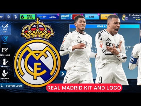 DLS25 كيفية الحصول على أطقم وشعار ريال مدريد كيفية استيراد الشعار والأطقم دريم ليج سوكر