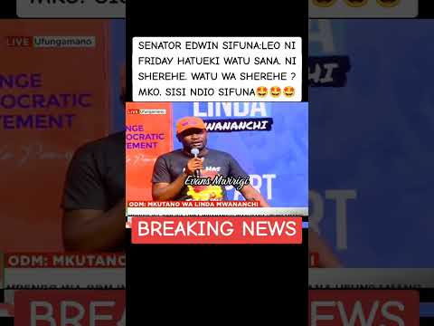 Ni Friday Najua Mnataka Kwenda Sherehe So Hatutawaweka Sana Sifuna