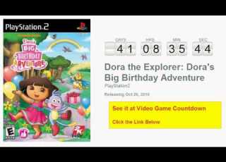  Dora The Explorer Dora S Big Birthday Adventure PS2 Countdown