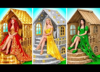 We Build Amazing Doll House Poor Vs Silver Vs Gold Challenge By Multi DO Girls