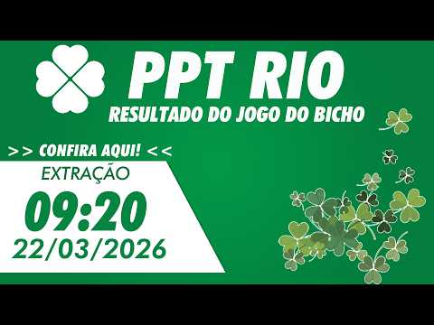 Resultado Da PPT Rio 09 20 Resultado Do Jogo Do Bicho De Hoje 22 03 2026