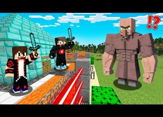 ماين كرافت حماية بيت الدايموند من القروي العملاق