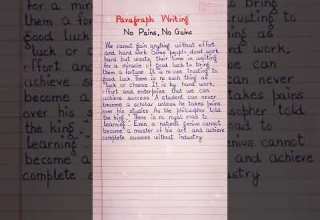 English Topic Paragraph Writing NO PAINS NO GAINS Plz Like Share And Subscribe 