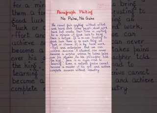English Topic Paragraph Writing NO PAINS NO GAINS Plz Like Share And Subscribe