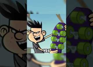 Kick Tries To Resist Cool Skateboard Skateboarding Cartoon Funny Stunt Gunther