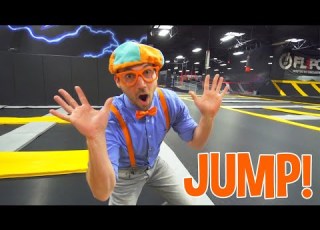 Learn With Blippi At An Indoor Trampoline Park Learn About Animals That Jump Blippi Videos