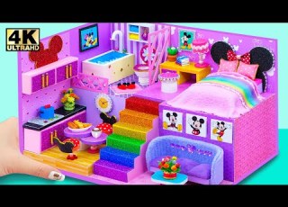  How To Make Purple Mickey Mouse House From Cardboard For Two DIY Miniature Cardboard House 136