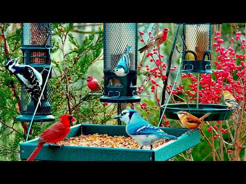LIVE Spring Bird Feeder Cardinals Woodpeckers Doves Song Birds Sleep Cat TV