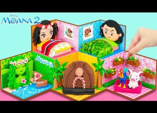 Moana 2 How To Make Cute 5 Color House With 5 Disney Character Room Use Clay DIY Miniature House