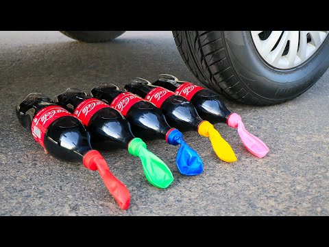Aplastando Cosas Crujientes Y Suaves Coca Cola Con Globos VS Rueda De Coche Aplastando Cosas Crujientes Y Suaves Coca Cola Con Globos VS Rueda De Coche