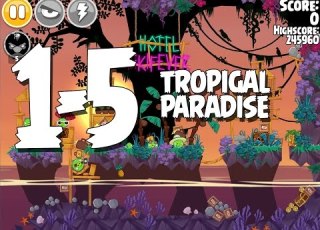  Angry Birds Seasons Tropigal Paradise 1 5 Walkthrough 3 Star