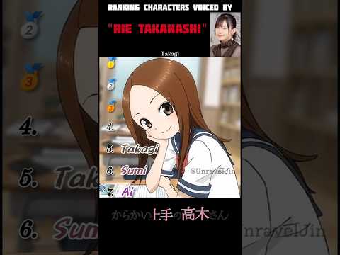 CV RIE TAKAHASHI TOP 7 CHARACTERS RANKING Seiyuu Anime