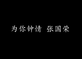  为你钟情 张国荣 歌词版