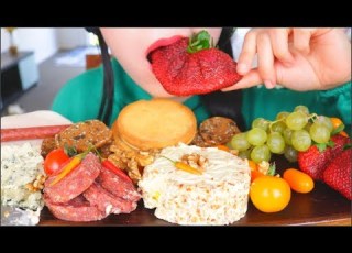  ASMR CHEESE MEAT PLATTER CHARCUTERIE BOARD EATING SOUNDS NO TALKING