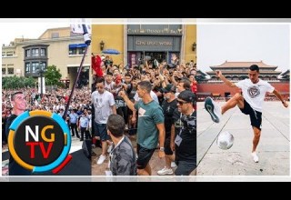 Cristiano Ronaldo Worshiped By Fans As He Touches Down China Photos