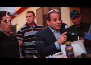 زيارة السيسى لكمين شرطة فى القاهرة