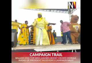 UgandaDecides2026 Balaam Top NRM Leaders Boost Crowd Morale Before President Museveni S Rally