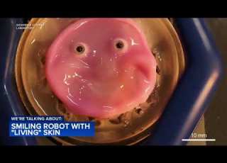 This Smiling Robot Has A Face Covered In Living Skin