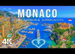  Monaco 4K Drone Footage UHD Luxury Harbor Views Golden Coast Mediterranean Charm
