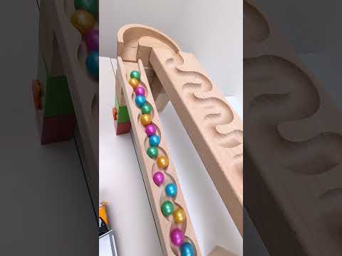 Marble Run Race ASMR 55 Wooden Wave Course Colorful Marbles Marblerun Marblerunrace Asmr