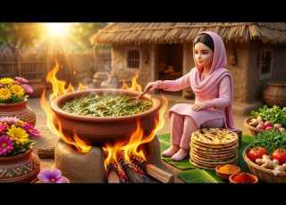Miniature Doll Methi Tandori Rotti Cooking ASMR Feeding The Poor Village Tiny Kitchen Story