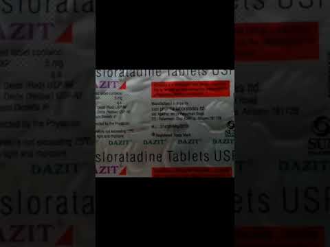 एलर ज क दव Tablet Dazit Uses In Hindi Tablet Allergy Antiallergic Histamine Chemistry