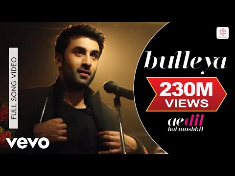 Bulleya Full Video ADHM Ranbir Aishwarya Amit Mishra Shilpa Rao Pritam Karan Johar