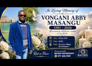IN LOVING MEMORY OF VONGANI ABBY MASANGU 1981 2026