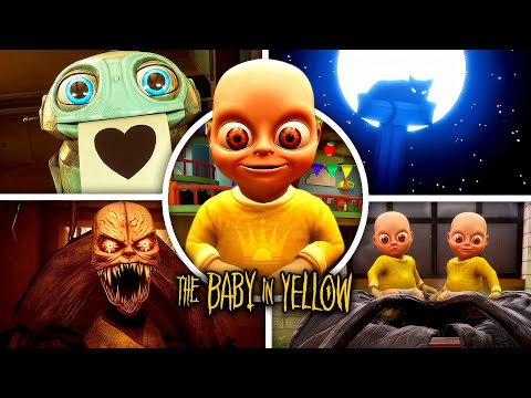 The Baby In Yellow Crown Childcare Full GAME 1 4 Chapters ALL Endings Showcase
