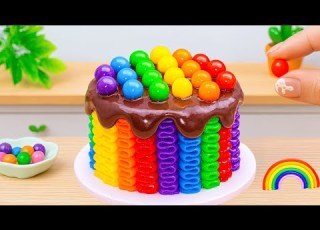  How To Make Rainbow Cake Recipe With Chocolate Amazing Rainbow ButterCream Cake HT Mini Cakes