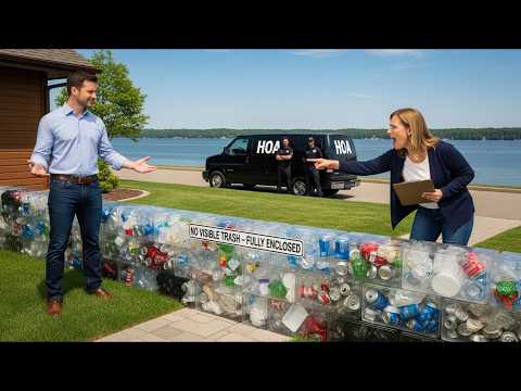 HOA Fined Me For Trash So I Built A Wall From My Garbage Sealed In Clear Resin Cubes