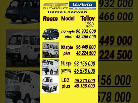 Damas Salon Narxlari 2025