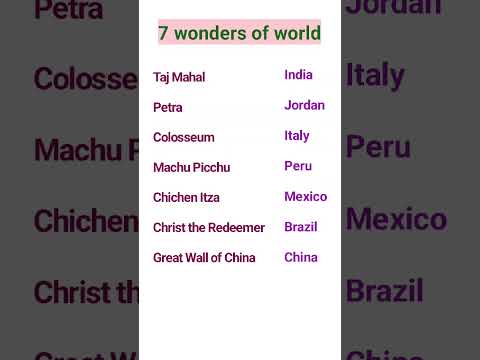 Seven Wonders Of World 7 Wonders Generalmcqs