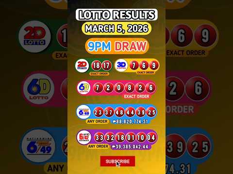 PCSO Lotto Result Today 9PM Live March 5 2026 Thursday PCSO Lotto Result Today 9PM Live March 5 2026 Thursday