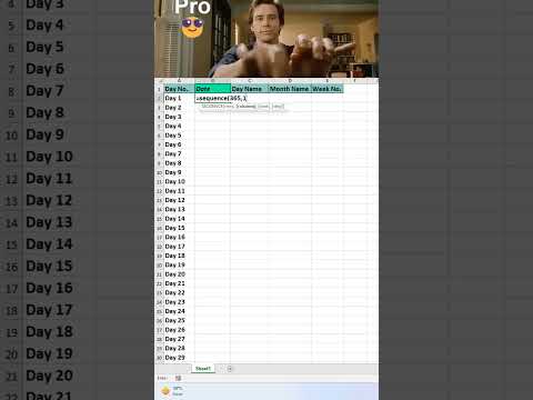 Auto Generate 2026 Calendar Dates In 5 Seconds In Excel Excel Office Spreadsheet