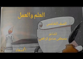  نشيد العلم والعمل للشاعر مصطفى صادق الرافعي الصف الخامس آفة العالم أن لا يعملا وشقا الجاهل أن لا