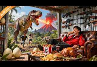 نهاية العالم بسبب الديناصورات تتخلى عنه عائلته فيولد من جديد ويبني مأوى ويعاقبهم