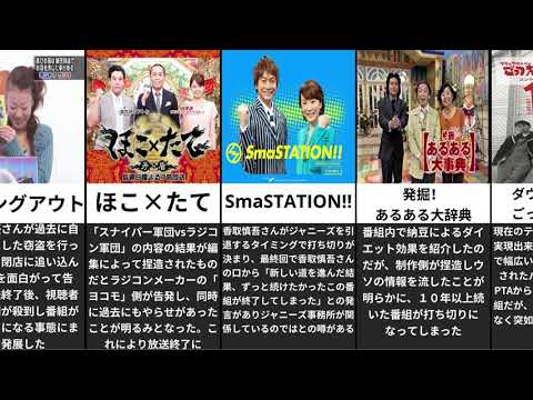 打ち切りになったテレビ番組 データ比較