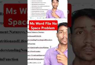 Ms Word File No Space Problem Solved 100 Shorts Officialdharmveer