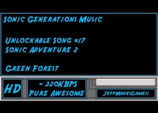 Sonic Generations Music Unlockable Song 17 Sonic Adventure 2 Green Forest