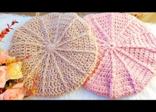  كروشيه طاقيه بيريه باسهل طريقه Haw To Crochet A Beret Hat