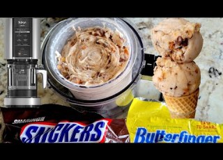 Ninja Creami Snickers Butterfinger Ice Cream Lite Coconut Milk Swerve Xanthan Gum