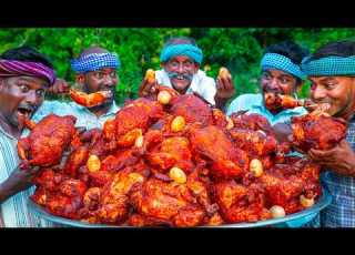 FULL CHICKEN FRY With EGGS INSIDE Chicken Fry Recipe Cooking In Village Fried Chicken Recipe