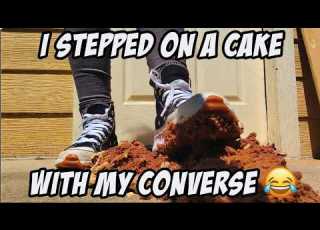  ASMR Cake Crushing With Converse Chuck Taylor High Tops ASMR Crushing Satisfying Sneakers