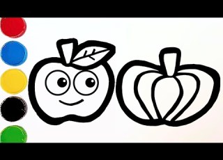  Apple And 8 More Fruits Drawing Painting Coloring For Kids And Toddlers Learn Fruits