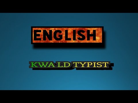 ENGLISH Kerala Water Authority LD TYPIST Question And Answer