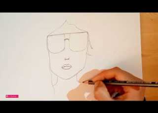 تعليم رسم فتاة تلبس نظارات شمسية للمبتدئينTeach Drawing A Girl Wearing Sunglasses For Beginners