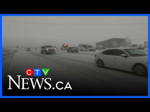 Snow Wreaks Havoc In Northern Calgary