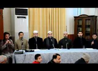  مقتطفات من المولد النبوي في مسجد دك الباب المنشد مؤيد شقير مع شباب المسجد