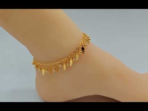 خلخال مطلي بماء الذهب درجه اولا من بريق الناعم